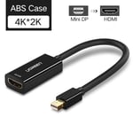 HDMI-4K-Noir - adaptateur Mini DisplayPort vers HDMI VGA, compatible Thunderbolt 2, câble DP pour MacBook Air 13 Surface Pro 4, Mini DP