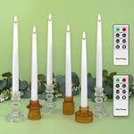 Rhytsing Lot de 6 Bougies Chandelier Led Blanche avec 2 Télécommandes pour Noël - H29 cm