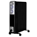 Orbegozo RN 2500 - Radiateur à bain d’huile, 11 éléments, 2000 W, lampe à LED, thermostat réglable, range-câbles, roulettes pivotantes