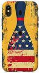 Coque pour iPhone X/XS Jaune Pop Art Imprimé Animal Patriotique Bowling Drapeau Américain