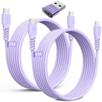 USB C to USB C Long Charger Cable 60W (2M+2M+Adapter) STRONG Braided Type C to C Cable Fast Charging Data Lead Compatible with iPhone 15, iPad Pro 2022, MacBook Pro, Samsung S24/S23/S22/A14/A54,Switch