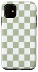 iPhone 11 Sage Green Checkered Sage Green And White Checkered Case