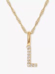 Edge of Ember 14ct Gold Diamond Initial Pendant Necklace