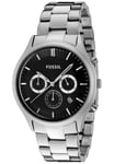 Fossil Mens Watch Silver Black 24 Hour Time Date Display FS4642