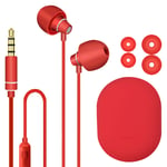 Geekria Sleep Earbuds, Mini Comfy ASMR Sleeping Earphone with Mic (Red)