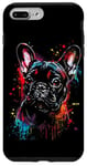 Coque pour iPhone 7 Plus/8 Plus Color Splash Art Amoureux de bouledogue français