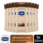 Vaseline Body Gel Oil Intensive Care Cocoa Radiant Pure Cocoa Butter 200ml, 9pk