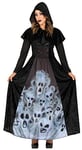 FIESTAS GUIRCA Costume de Sorcière Spirituelle - Déguisement de Sorcière Magique Noire Halloween Femme Taille 42-44 L