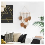 Chic Plume Boho Macramé DéCoration Murale Fait à la Main Fil Glands Tissé Mur Art Feuille Tapisserie DéCoration BohèMe, A