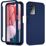 Hensinple for Samsung A13 Case,Samsung Galaxy A13 4g Case 360° Full Body Dual Layer Protection Cover Bumper Shockproof Non Slip Case for Samsung A13 Case-Blue