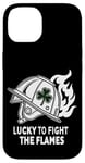 Coque pour iPhone 14 Fier pompier irlandais américain - Lucky to Fight the Flames