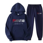 Cross-border trapstar-lettertryckad herrtröja tvådelad uppsättning lös huvtröja + sweatpants-kostym 4 XL