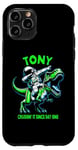 Coque pour iPhone 11 Pro Tony Crushin' It Since Day One Astronaute Dinosaure Cartoon