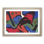 Big Box Art The Blue Rider by Franz Marc Framed Wall Art Picture Print Ready to Hang, Oak A2 (62 x 45 cm)