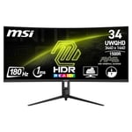 MSI MAG 342CQR E2 34 Inch UWQHD Curved Gaming Monitor - 1500R 3440 x 1440 VA Panel, 180 Hz / 1ms (MPRT), Adaptive Sync - DP 1.4a, HDMI 2.0b CEC