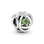 Pandora Moments Charm Cercle Éternité en argent sterling avec cristal vert clair