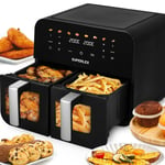 9L Dual Air Fryer Oven Digital Multi-Function Display Rapid Healthy Bake Cooker