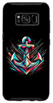 Coque pour Galaxy S8 Symbole de la mer ancre cool dans le style art abstrait Noël