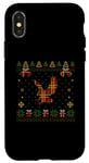 Coque pour iPhone X/XS Pull de Noël moche motif aigle à carreaux rouges