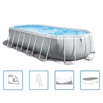 Intex - Prism Frame - Piscine avec pompe de filtration - 610x305x122 cm - Ovale - Piscine intérieure - Accessoires inclus