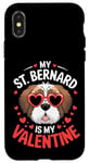 iPhone X/XS St Bernard My Valentines Hearts Day Dog Mom Dad Case