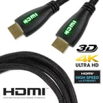 GREEN LIGHT-UP HDMI CABLE Blu-Ray DVD Player TV Screen4K ARC 2160p WITH ETHERNET