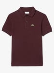 Lacoste Kids Core Pique Polo - Dark Red, Dark Red, Size 6 Years