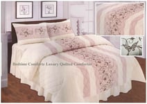 SINGLE 3' Pink BUTTERFLY LUXURY (2 Piece) "QUILTED" BEDSPREAD COMFORTER