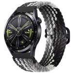 (Rannekkeen leveys 22mmMusta suklaa)Nylon punottu lenkkihihna Samsung Watch 3/4 Active 2 Huawei Watch 3/GT Rannekoru Ranneke Amazfit GTR/Stratos Belt|