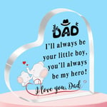 QMVMV Dad Gifts from Son Heart-Shaped Acrylic Plaque Gifts for Dad Best Dad Gifts Thanksgiving Birthday Father's Day Gift for Father