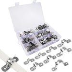 100 Pièces U-Tube Pince 304 Acier inoxydable Collier Fixation Tube 8mm - 32mm U Clips de Tension Anneau De Connexion Tuyau Pince Carte serrage en forme de U Selle Carte Tuyau Attache