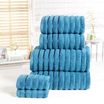 Rapport Home 6 Piece Bale Set in Teal 2 Hand Towel 2 Bath Towel and 2 Face Towels