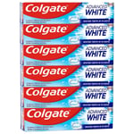 Colgate Advanced White Whitening Toothpaste Whiter Teeth - Pack of 6 x 125ml