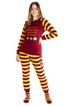 Harry Potter Womens Pyjamas, Fleece Loungewear Fluffy Socks Gift Set (Red/Yellow, S)