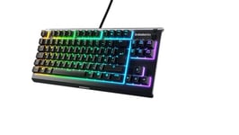 SteelSeries Apex 3 TKL - RGB Gaming Keyboard - Tenkeyless Compact Esports Form Factor - 8-Zone RGB Illumination - IP32 Water & Dust Resistant - English QWERTY Layout , Black