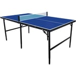 Cougar - Table de Ping Pong Midi 1800 Portable Bleu Ping Pong de Table Cadre Robuste Aluminium, Protections Angles Tennis de Table Pliable, Rangement