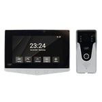 PNI Interphone vidéo DF780 avec 1 Moniteur, écran Tactile 7 Pouces 1080P, Emplacement pour Carte, IP65, 2 unités externes et 2 caméras de vidéosurveillance