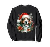 Christmas American English Coonhound Dog Watercolor Artwork Sweatshirt