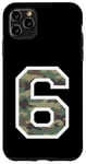 Coque pour iPhone 11 Pro Max Numéro d'uniforme en jersey #6 Six, camouflage camouflage