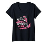 Womens a little dirt never hurt girls dirt bike motocross women V-Neck T-Shirt