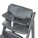 roba Coussin Chaise Haute Sit Up Luxe - Coussin d'Assise et de Dossier en 2 Parties pour Chaises Hautes de la Série Sit Up Flex - Réducteur de Siège Imperméable - Design Graphite matelassé