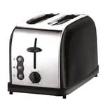 900w 2 Slice Toaster Stainless Steel Legacy Wide Slots Defrost Reheat Black