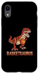 Coque pour iPhone XR BasketSaurus Dinosaure Balle T-rex Dino Jouant au Basketball