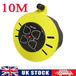 New！Outdoor Extension Cable Reel 10/25/50m 13A 4Way Gang Socket Electrical Lead