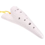 CLSMYLFB Ocarina Instrument 14.5 * 6Cm White Crack Ocarina Flute 12 Hole Treble C Ceramic Wind Instruments