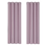 Deconovo Blackout Curtains Super Soft Bedroom Curtains Thermal Insulated Energy Saving Curtains for Kids Pink Lavender 46x63 Inch 2 Panels