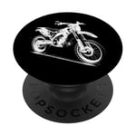 Dirt Bike 3D Wireframe – Vintage Moto Lover PopSockets PopGrip Adhésif