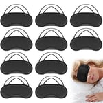 10 Pcs Masque de Sommeil, Masque de Nuit Léger Respirant Cache Oeil Dormir avec 2 Élastiques pour École Maison Bureau Enfants Hommes Femmes (Noir)