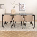 Venture Home Matgrupp Paris matbord och Valentina Stitcthes matstol Pelle Dining Table - Black / black Black+Velvet Stitches Ch GR22320