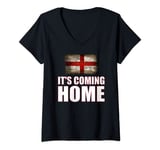 Womens It's Coming Home shirt England Football Team Flag V-Neck T-Shirt